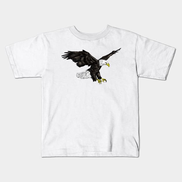 Bald Eagle Print Kids T-Shirt by rachelsfinelines